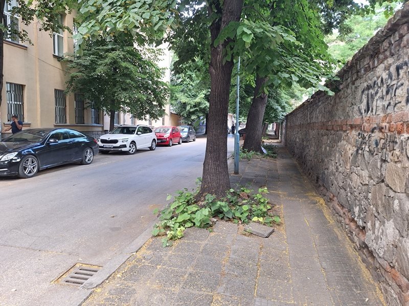 Plovdiv Merkezinde Hasarlı Cadde Onarılıyor