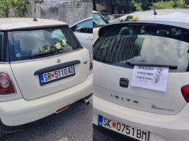 Kuzey Makedonya Büyükelçiliği Araçlarına Sofya'da Beyaz Güller