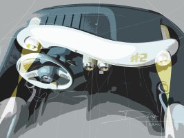 Yeni Elektrikli Smart, S Şeklindeki Gösterge Paneliyle Geliyor
