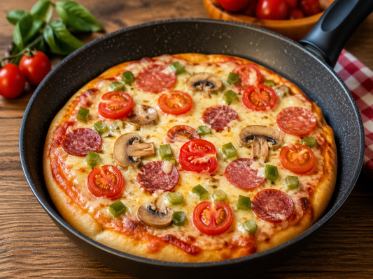 Akşam Yemeğini Kurtarın: Tavada Hızlı Pizza – Yoğurma ve Bekleme Yok