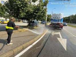 Lyulin'de Yangın Sonrası Olağanüstü Yol Yıkama Çalışmaları