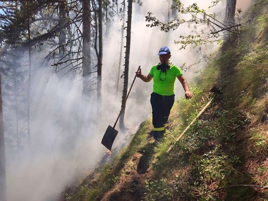 Pirin'deki yangın söndürme çalışmaları
