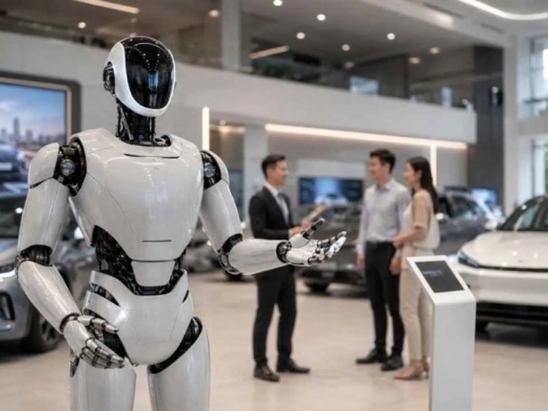 Çin'de Otomobil Devleri İnsan Biçiminde Robotları Satış Noktasına Taşıyor