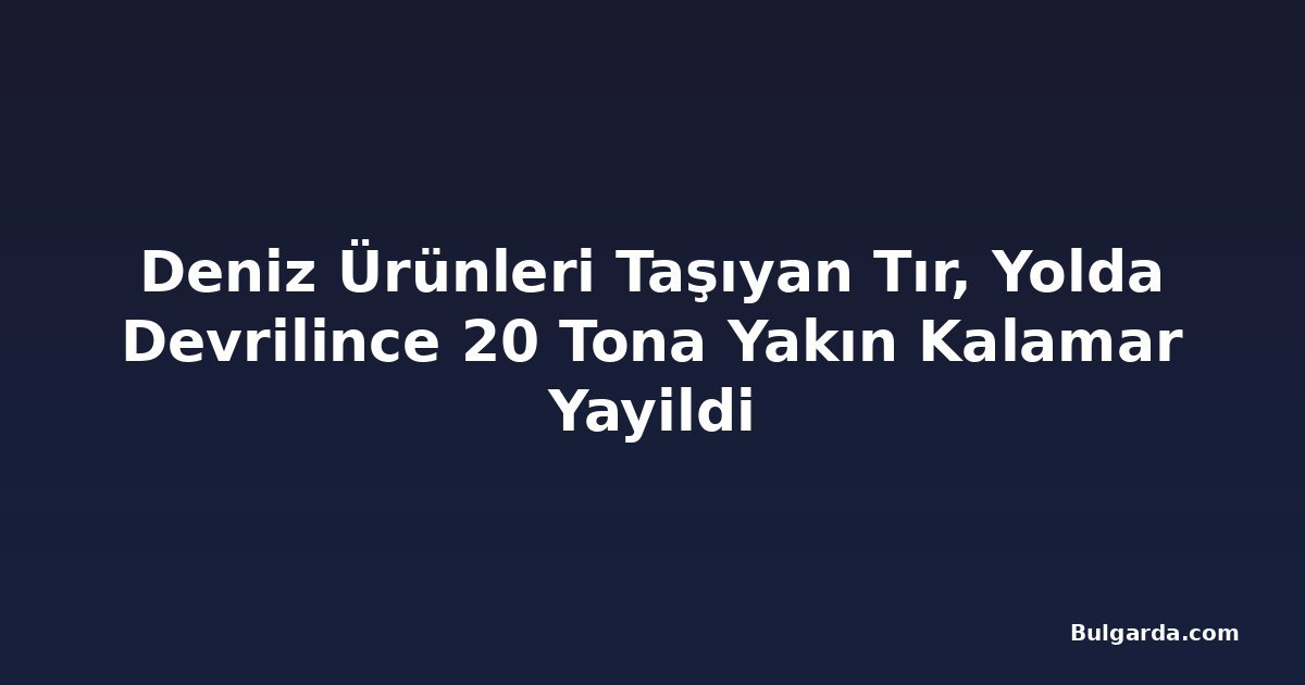 Deniz Ürünleri Taşıyan Tır, Yolda Devrilince 20 Tona Yakın Kalamar Yayildi