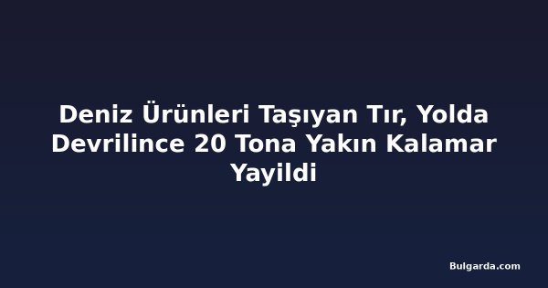 Deniz Ürünleri Taşıyan Tır, Yolda Devrilince 20 Tona Yakın Kalamar Yayildi