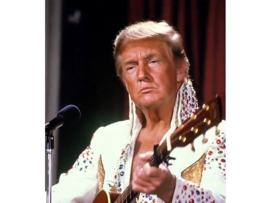 Trump, Yapay Zeka ile Kendini Elvis Presley Kılığına Sokarak Rock'ın Kralı İlan Etti