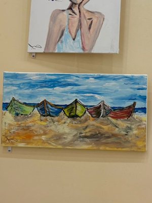 Alisa Sofiyanska'nın Kavarna'daki Hristo Gradeçliev Sanat Galerisi'ndeki yeni sergisinden bir tablo.