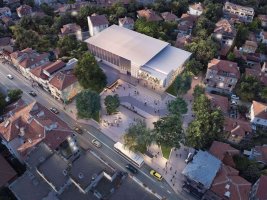 Plovdiv'deki Kosmos Sineması Önündeki Meydan Yenileniyor, Gladston Caddesi Yaya Trafiğine Kapatılıyor
