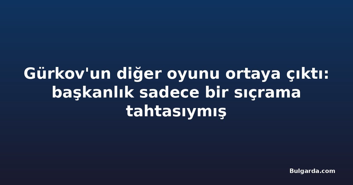 Gürkov'un diğer oyunu ortaya çıktı: başkanlık sadece bir sıçrama tahtasıymış