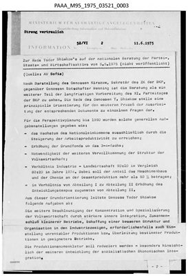 Batı Almanya'nın Siyasi Arşivi, Todor Jivkov ve Bulgar resmi yetkilileriyle yapılan görüşmelerin tam raporlarını saklıyor.
