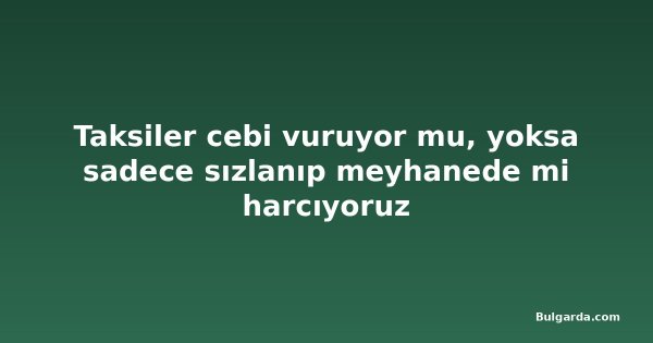 Taksiler cebi vuruyor mu, yoksa sadece sızlanıp meyhanede mi harcıyoruz