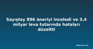 Sayıştay 896 öneriyi inceledi ve 3,4 milyar leva tutarında hataları düzeltti
