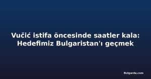 Vučić istifa öncesinde saatler kala: Hedefimiz Bulgaristan'ı geçmek