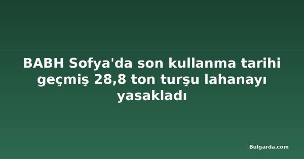 BABH Sofya'da son kullanma tarihi geçmiş 28,8 ton turşu lahanayı yasakladı
