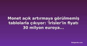 Monet açık artırmaya görülmemiş tablolarla çıkıyor: 'İrisler'in fiyatı 30 milyon euroya ulaşıyor
