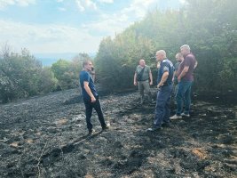 Veliko Tırnovo yakınında kuru otlarda yangına 100'den fazla kursan müdahale ediyor