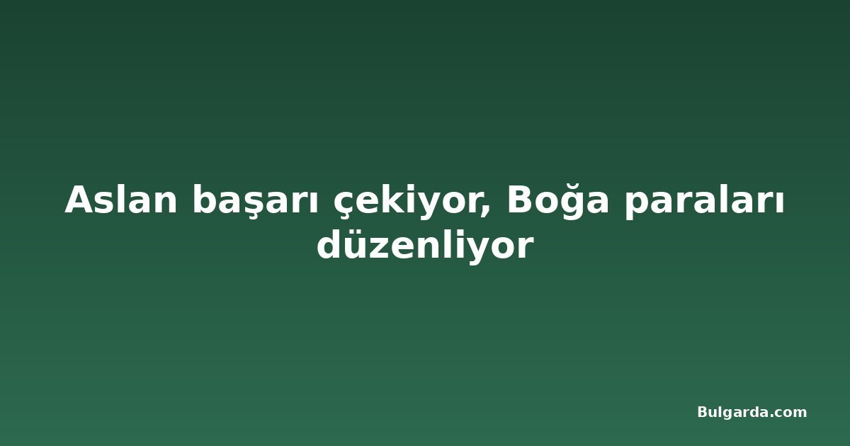 Aslan başarı çekiyor, Boğa paraları düzenliyor