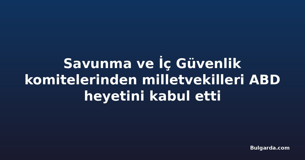 Savunma ve İç Güvenlik komitelerinden milletvekilleri ABD heyetini kabul etti