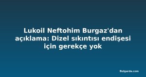 Lukoil Neftohim Burgaz'dan açıklama: Dizel sıkıntısı endişesi için gerekçe yok