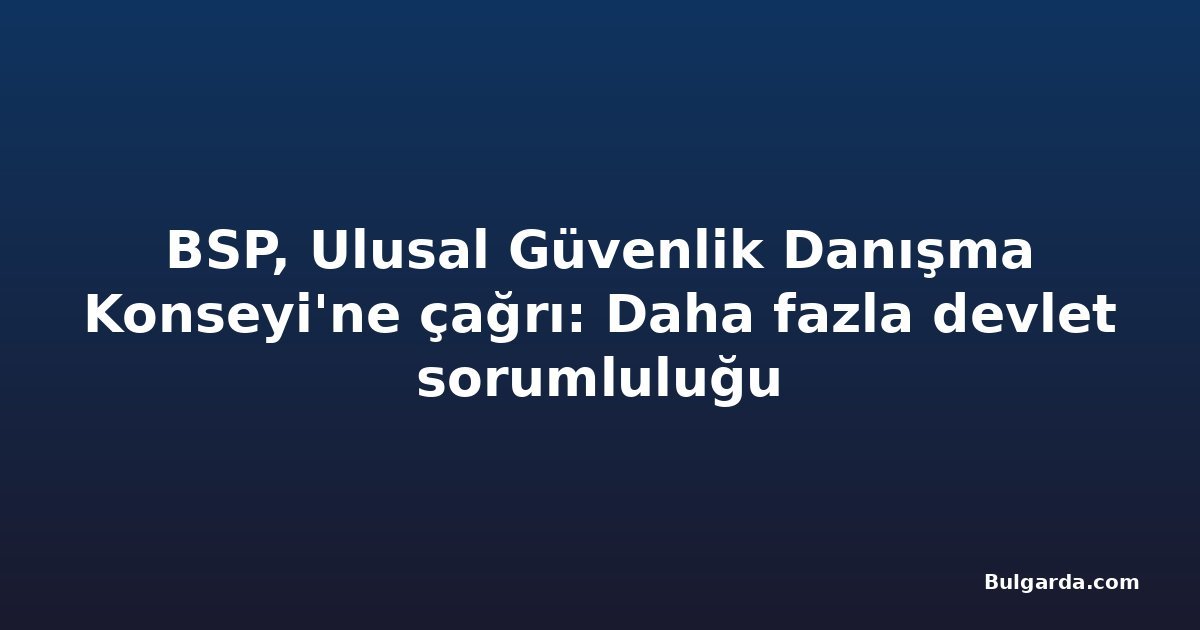 BSP, Ulusal Güvenlik Danışma Konseyi'ne çağrı: Daha fazla devlet sorumluluğu